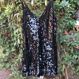 Black sequin mini dress